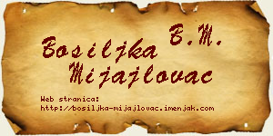 Bosiljka Mijajlovac vizit kartica